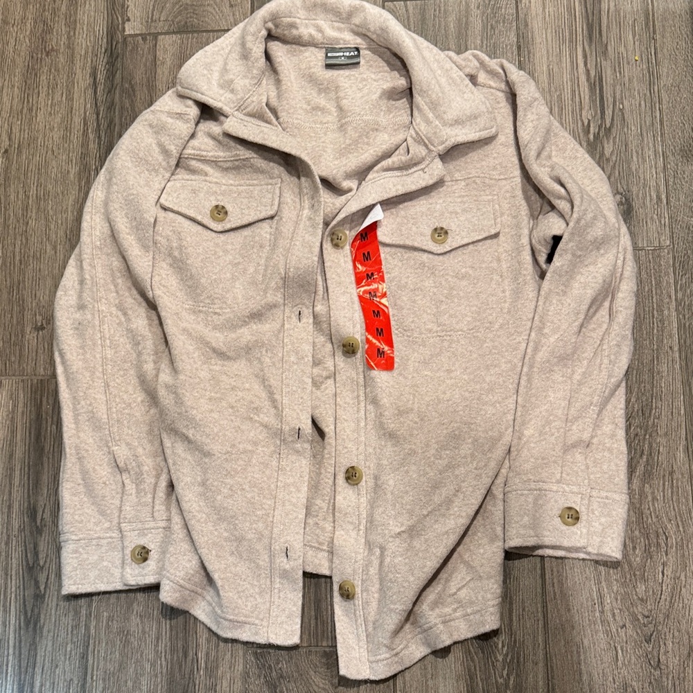 32 Degrees Heathered Beige Button shirt